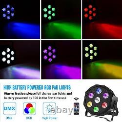 10PCS 7 LED RGBW DMX PAR Can Disco Party Show Wedding Wash Stage Lights Remote