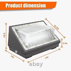 125W LED Wall Pack Light 5500K White Commercial Lighting IP65 Dusk-to-Dawn 2pack