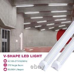 12 Pack 4FT 60W LED Linkable Shop Ceiling Light Super Bright Daylight 6000K