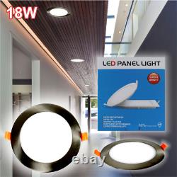 18W 8 inch Ultra-Thin Panel Ceiling Dimmable Recessed LED Lights Brushed Nickel
