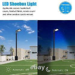 200/300W LED Parking Lot Light Street Shoebox Pole Lighting Fixture Dusk to Dawn