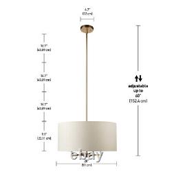 20x20x60 Pendant Lighting Emery 4-Light With Beige Fabric Shade Durable Practical