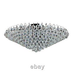 23.6 LED Luxury Crystal Chandelier Flush Mount Ceiling Fixture Lighting Lamp