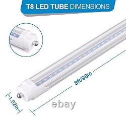 25 Pack T8 8FT LED Tube Light Single Pin FA8 8Foot 45W 6500K LED Shop Light Bulb