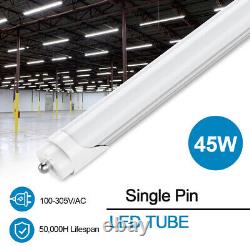 25 Pack T8 8FT LED Tube Light Single Pin FA8 8Foot 45W 6500K LED Shop Light Bulb