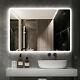28x36in Led Lighted Bathroom Mirror Vanity Touch Sensor Bluetooth Anti-fog Ip44