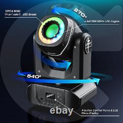 2PCS LED Moving Head Light RGBW Gobo Beam Stage Spot Lighting DJ Disco Show DMX