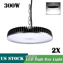 2X LED High Bay Light 300W Watt Warehouse Led Shop Lighting Fixture UFO 28000LM