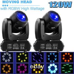 2X U`King 120W Moving Head Light LED Beam 8Prism Stage Lighting DJ Lights RGBW