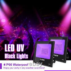 2 Pack 150W LED UV Black Light for Christmas Party LED Blacklight With Plug IP65