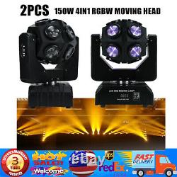 2x DJ Moving Head Disco Light Beam LED Sport Football Stage Lighting RGBW 12X10w
