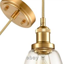 3pcs Gold Pendant Lighting for Kitchen Island Modern Pendant Light Glass Shade