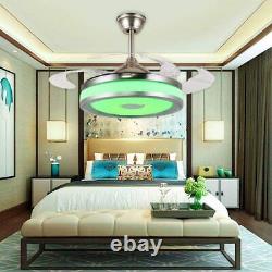 42 Bluetooth Ceiling Fan 7-Color LED Light Music Player Retractable Chandelier