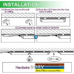 4FT 12 Pack LED Shop Light T8 Linkable Ceiling Tube Fixture 40W Daylight Clear