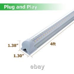 4FT 12 Pack LED Shop Light T8 Linkable Ceiling Tube Fixture 40W Daylight V Shape