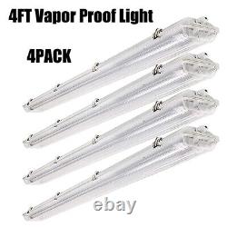 4PACK LED Vapor Proof 4ft Light Fixture Clear Shop Light ndoor/Outdoor Lighting