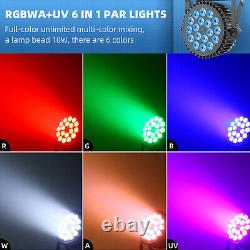 4PCS 18LED Par Can Light Stage Lighting RGBWA+UV DMX Disco Party Show PAR Lights