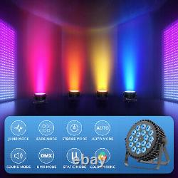4PCS 18LED Par Can Light Stage Lighting RGBWA+UV DMX Disco Party Show PAR Lights
