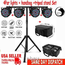 4PCS 36 LED Par light DMX RGBW Party Disco DJ Stage Light Strobe withHandbag+Stand