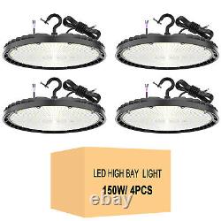 4Pack 150W UFO Led High Bay Light Factory Industrial Commercial Light Dimmable