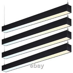 4-Pack 4FT 55W Architectural Direct Indirect LED Suspension Linear Light, Black