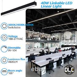 4-Pack 4FT 55W Architectural Direct Indirect LED Suspension Linear Light, Black