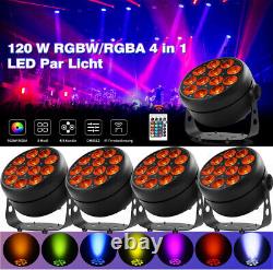 4pcs 120W RGBWithRGBA Ultra Bright LED Par Can Light Wedding Bar Disco Party Light