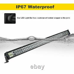 52 LED Light Bar +4 LED Pods Fog Light +Mounting Bracket For 87-95 Wrangler YJ