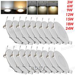 6W 9W 12W 15W 18W LED Recessed Ceiling Panel Down Lights Bulb Slim Lamp Fixture