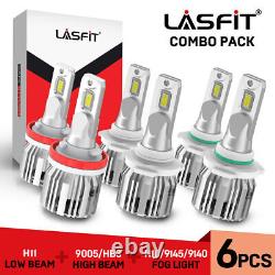 6pcs Lasfit LED Bulbs Headlight Fog Light for Ford F150 2015-2022 H11 9005 9145