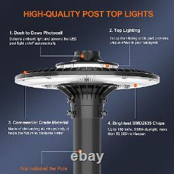 80 Watt LED Post Top Light Dusk-to-Dawn Garden Pathway Commercial Pole Lighting