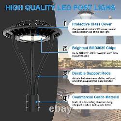 80 Watt LED Post Top Light Dusk to Dawn Pole Fixture Commercial Pathway Lighting