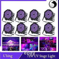 8X UV 36LED RGBW PAR Light Stage Lighting DMX512 DJ Disco Party Beam Lamp+Remote
