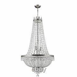 9-Light French Empire Crystal Chandelier Large Foyer Ceiling Lighting Lamp LED