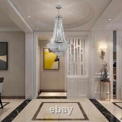 9 Light French Empire Crystal Chandelier Large Foyer LED Ceiling Lighting Lamp