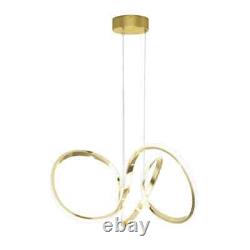 Artika Swirl 30-Watt LED Gold Modern Hanging Chandelier