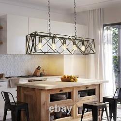 Black Pendant Lighting 4/5 Lights Kitchen Light Fixtures with Rectangle Frame