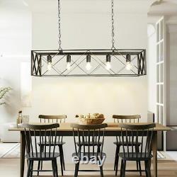 Black Pendant Lighting 4/5 Lights Kitchen Light Fixtures with Rectangle Frame