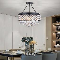 Chandelier Crystal Glass Ceiling Light Fixture Pendant Hanging Lamp LED