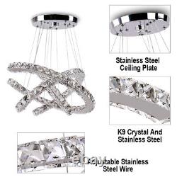 Crystal LED Chandelier Modern Pendant Lighting Fixtures Adjustable Hanging Light