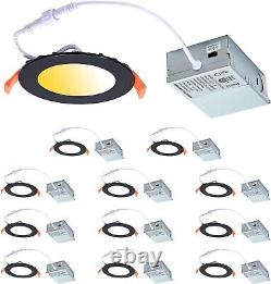 CycevSun 12 Pack Black Recessed Lights, Canless 4 Inch Soffit Wafer Lighting
