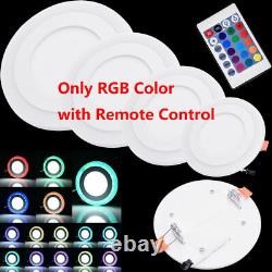 Dual Color White + RGB LED Ceiling Light Fans Recessed Panel Downlight Spot Lamp