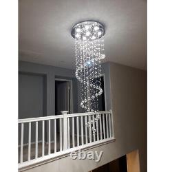 Elegant Crystal Chandelier LED Ceiling Fan Light Pendant Living Room Lighting US