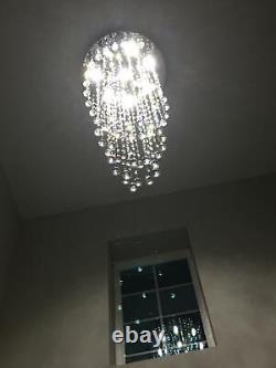 Elegant Crystal Chandelier LED Ceiling Fan Light Pendant Living Room Lighting US