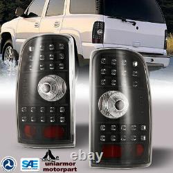 For 2000-2006 Chevy Suburban Tahoe GMC Yukon LED Tail Lights Black Rear Lamps