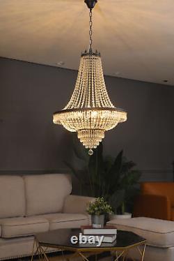 French Empire Crystal LED Chandelier Large Foyer Ceiling Light Lighting Fixture