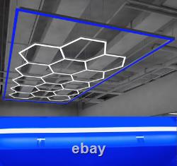Hexagon LED Lighting Car Detail Garage Workshop Retail Light Shop Gym BLUE