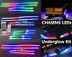 Jhb 2pcs 4ft+2pcs 6.5ft App Remote Chasing Flow Underglow Led Car Strips Lights