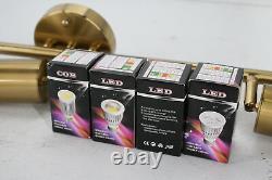 KCO Lighting Modern 5 Bulb LED Track Lighting Vanity Fixture Brushed Brass