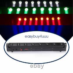 LED 8 Scan Light Stage Lighting Head Moving Beam Bar 4in1 DMX RGBW Lights US